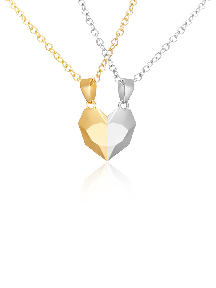 Couple Heart Pendant Chain Necklaces Tiynon