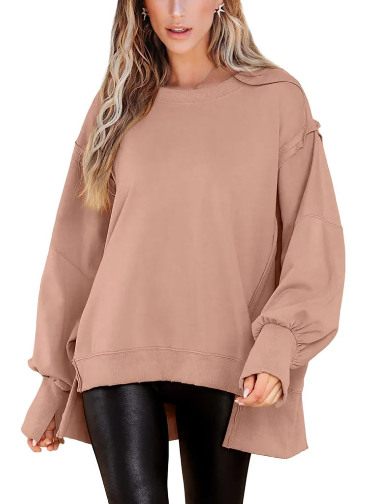 Crew Neck Long Sleeve Pullover Top