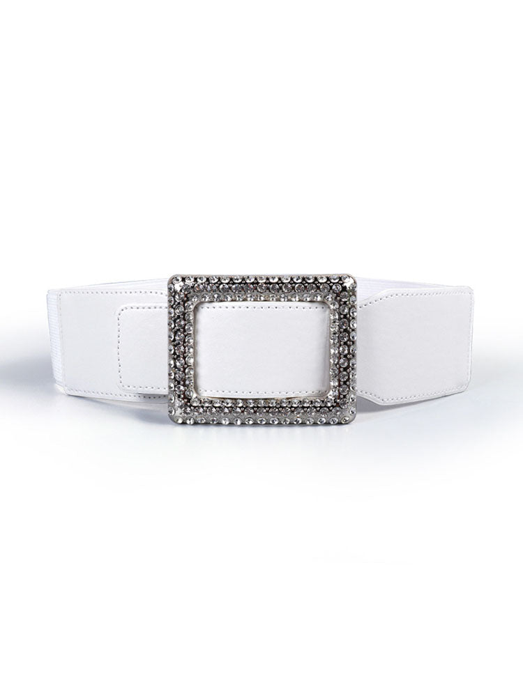 Elegant Rhinestone Leather Waist Belts Tiynon