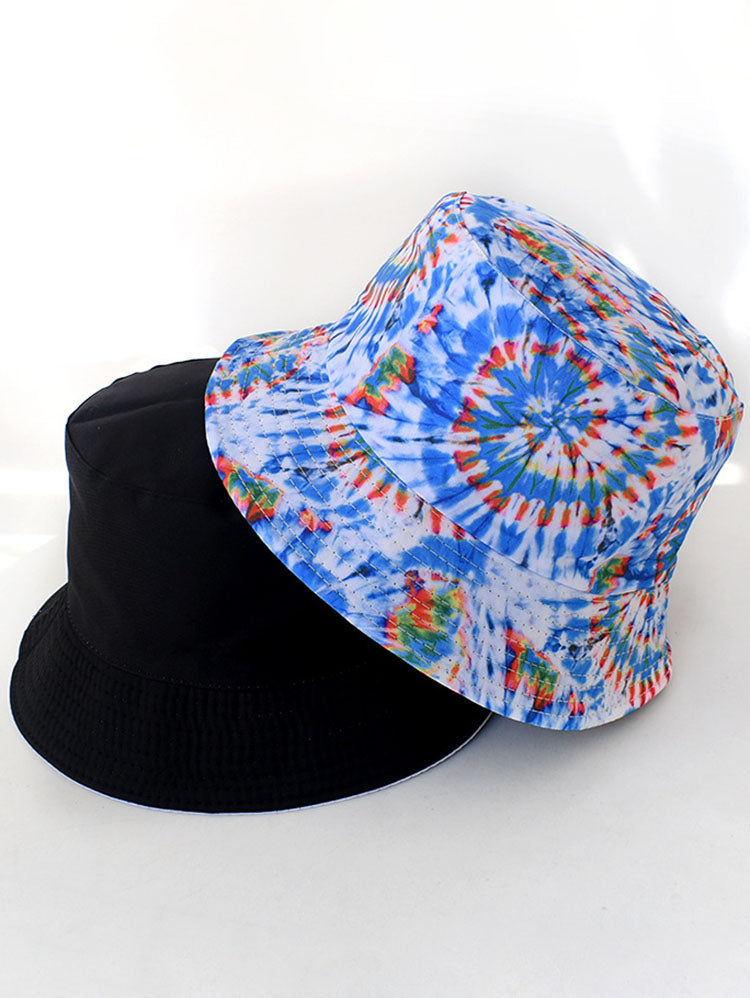 Fashion Tie Dyed Print Double Sided Bucket Hat Tiynon