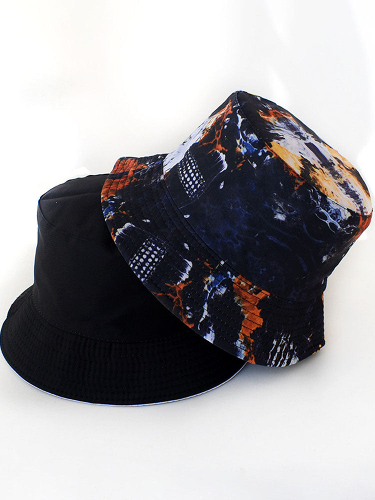 Fashion Tie Dyed Print Double Sided Bucket Hat Tiynon