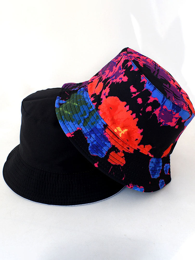 Fashion Tie Dyed Print Double Sided Bucket Hat Tiynon