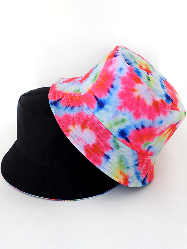 Fashion Tie Dyed Print Double Sided Bucket Hat Tiynon