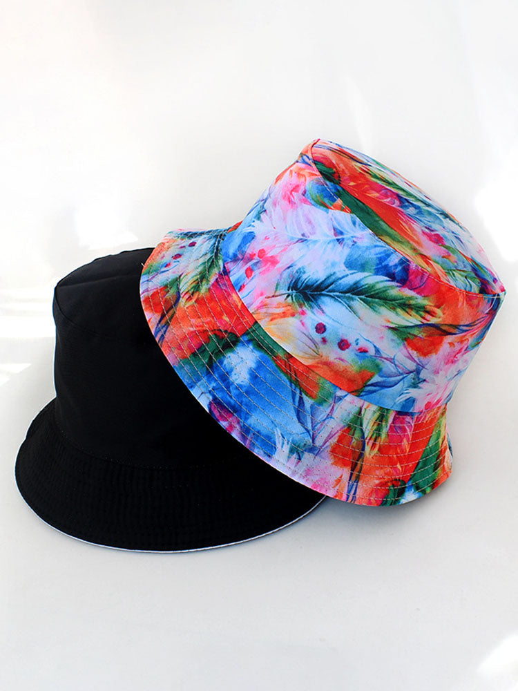 Fashion Tie Dyed Print Double Sided Bucket Hat Tiynon