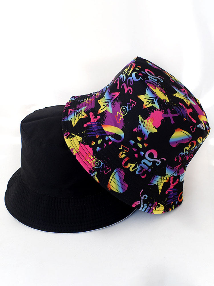 Fashion Tie Dyed Print Double Sided Bucket Hat Tiynon