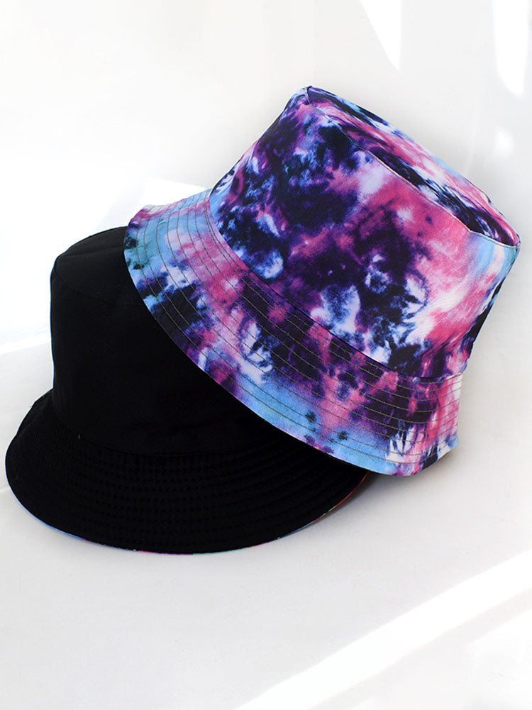 Fashion Tie Dyed Print Double Sided Bucket Hat Tiynon