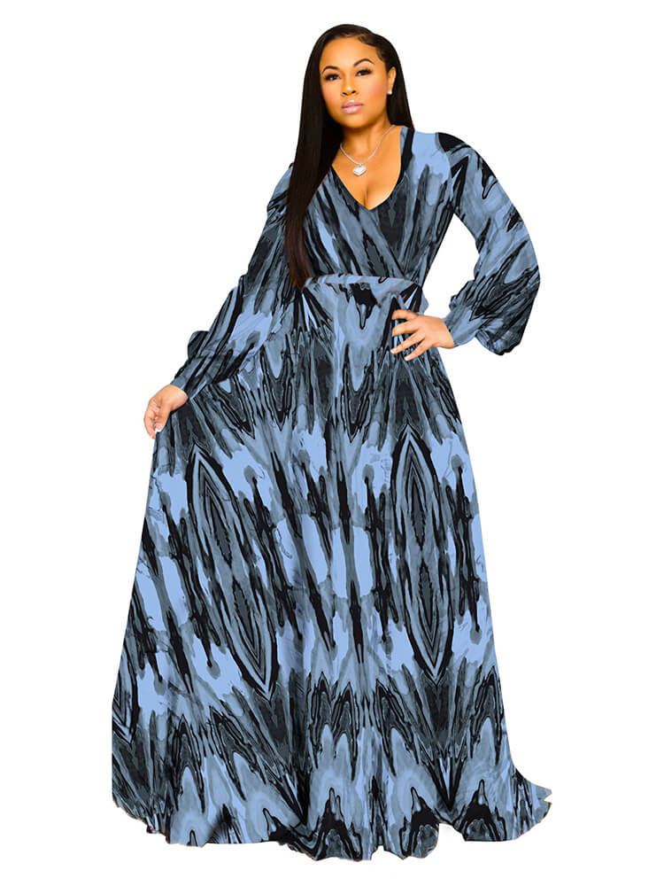 Floral Print Long Sleeve Maxi Dresses Tiynon