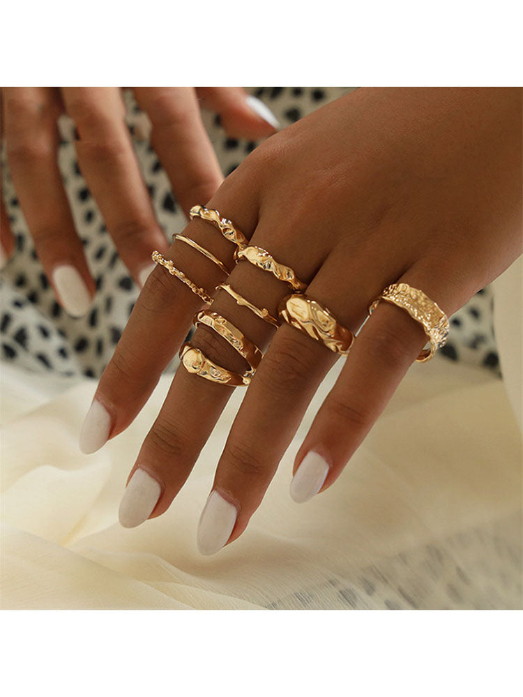 Glitter Rhinestone Rings Sets Tiynon