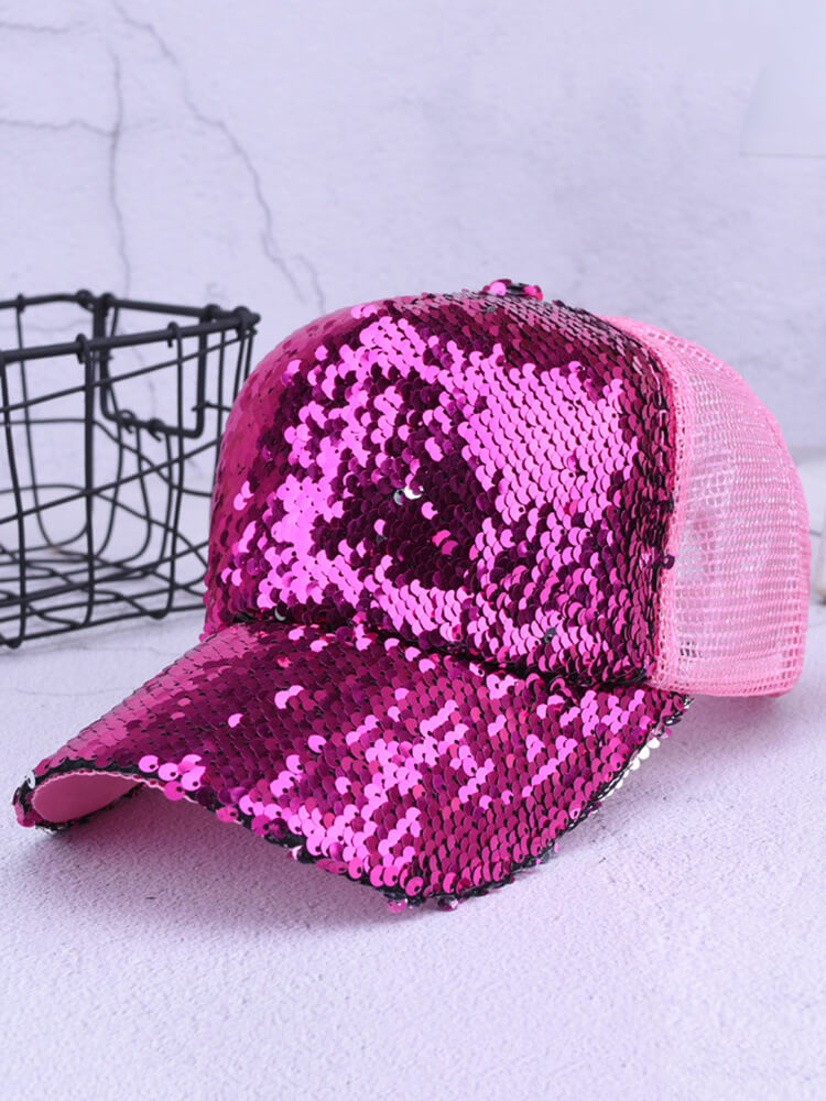 Glitter Sequin Mesh Baseball Caps Tiynon