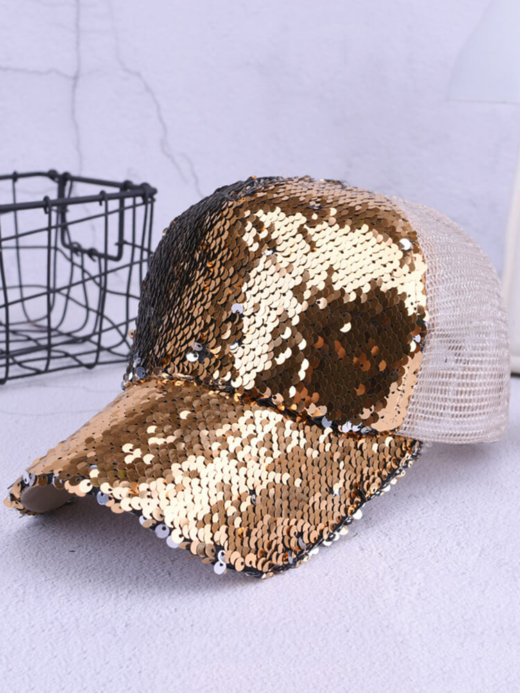 Glitter Sequin Mesh Baseball Caps Tiynon