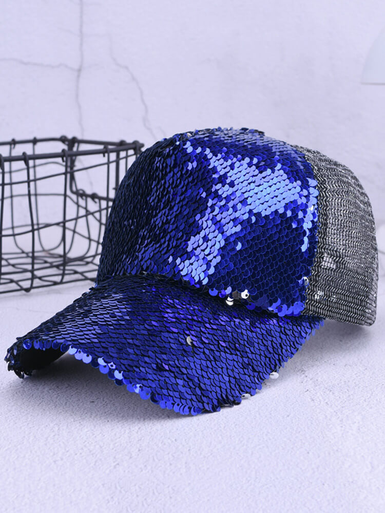 Glitter Sequin Mesh Baseball Caps Tiynon