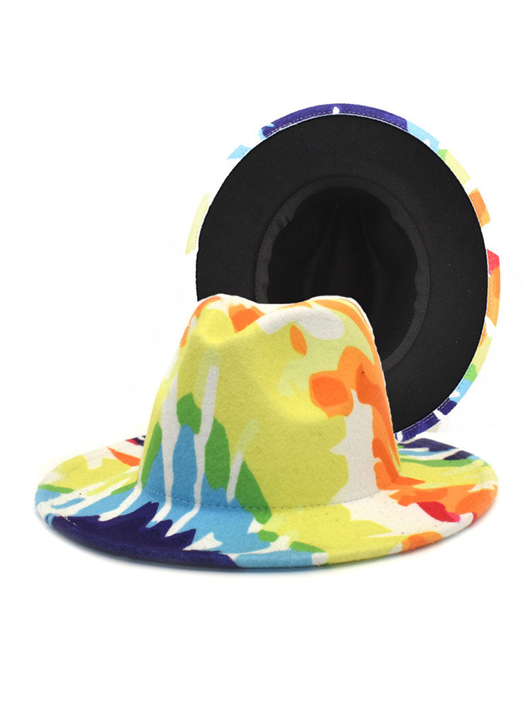 Graffiti Woolen Retro Fedora Hat Tiynon