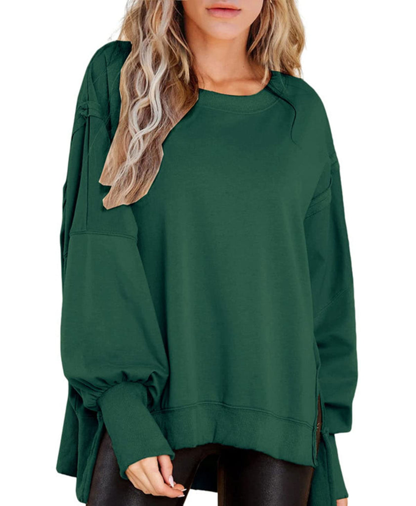 Crew Neck Long Sleeve Pullover Top