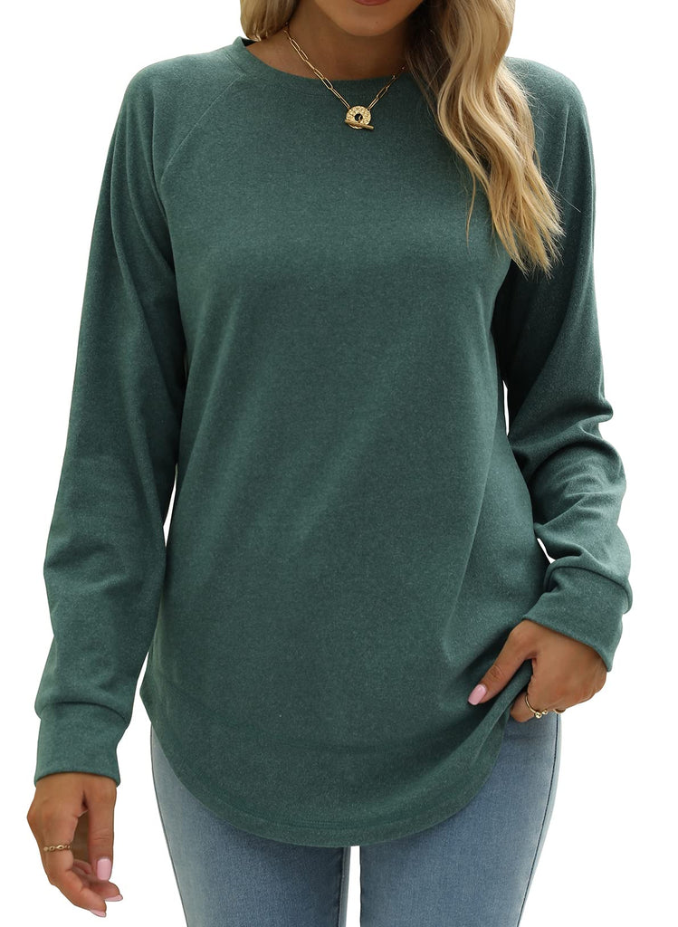 Crewneck Long Sleeve Side Split Top