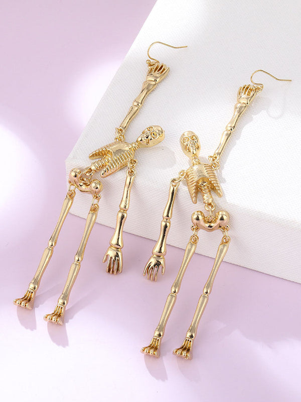 Halloween European Retro Skeleton Earrings Tiynon