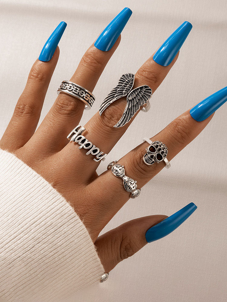 Halloween Five Piece Butterfly Rings Tiynon