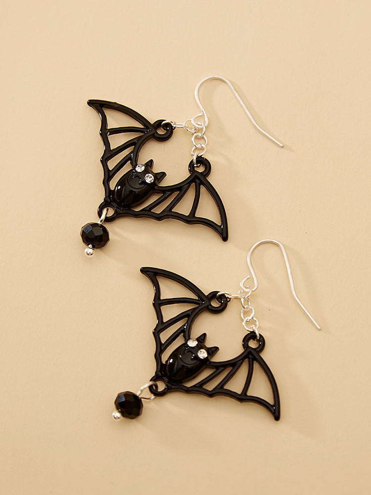 Halloween Retro Bat Pendant Earrings Tiynon