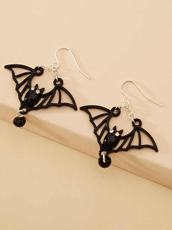 Halloween Retro Bat Pendant Earrings Tiynon