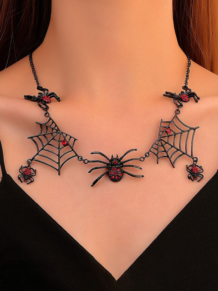 Halloween Spider Web Necklaces Tiynon