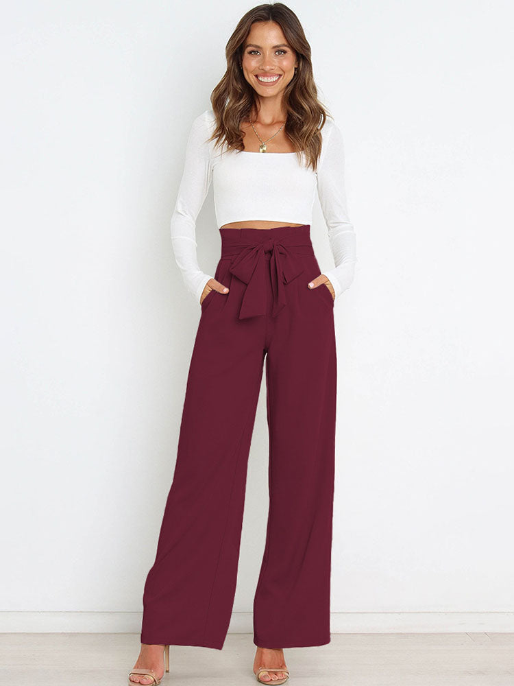 High Waist Knot Flare Bottoms Tiynon