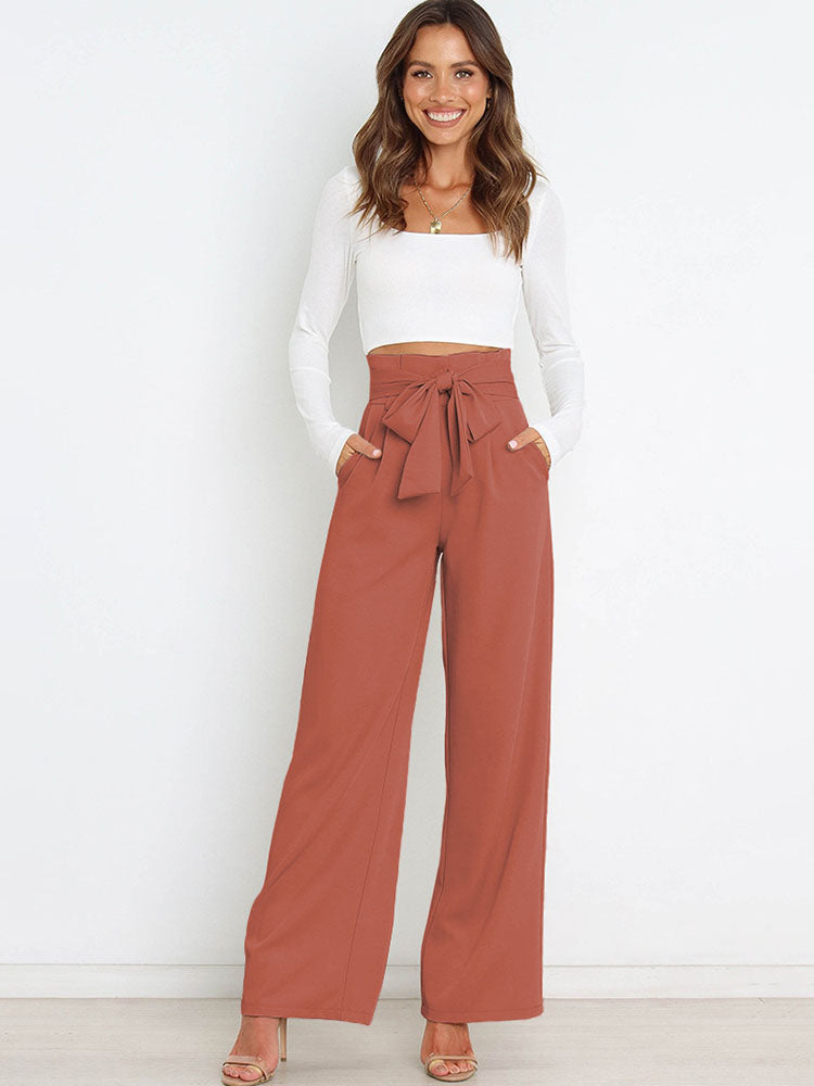 High Waist Knot Flare Bottoms Tiynon