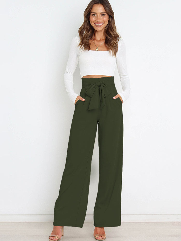 High Waist Knot Flare Bottoms Tiynon