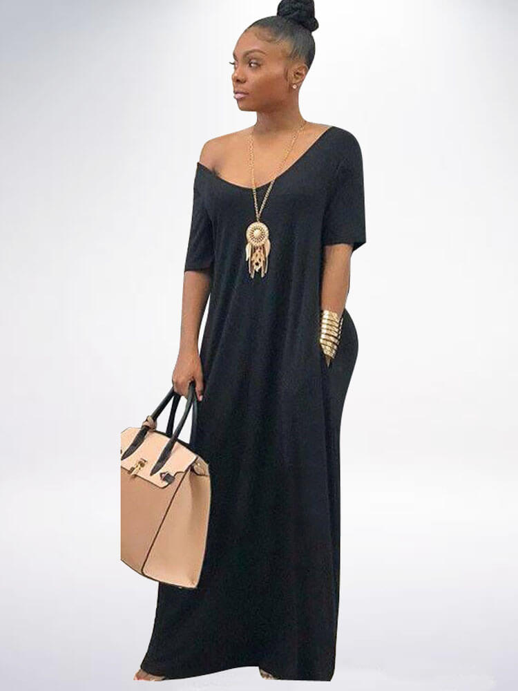 Kaftan Loose Pockets Boho Maxi Dresses Tiynon