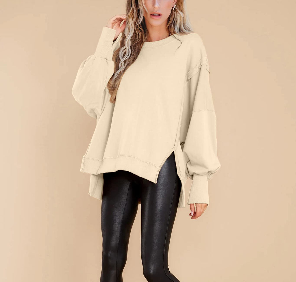 Crew Neck Long Sleeve Pullover Top