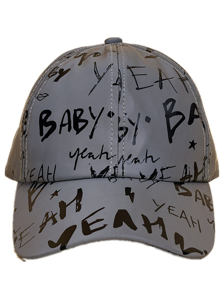 Letter Print Reflective Baseball Caps Tiynon