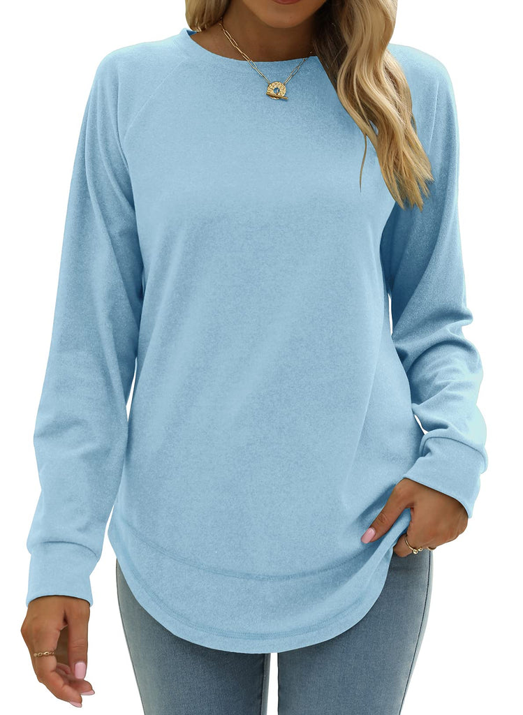 Crewneck Long Sleeve Side Split Top