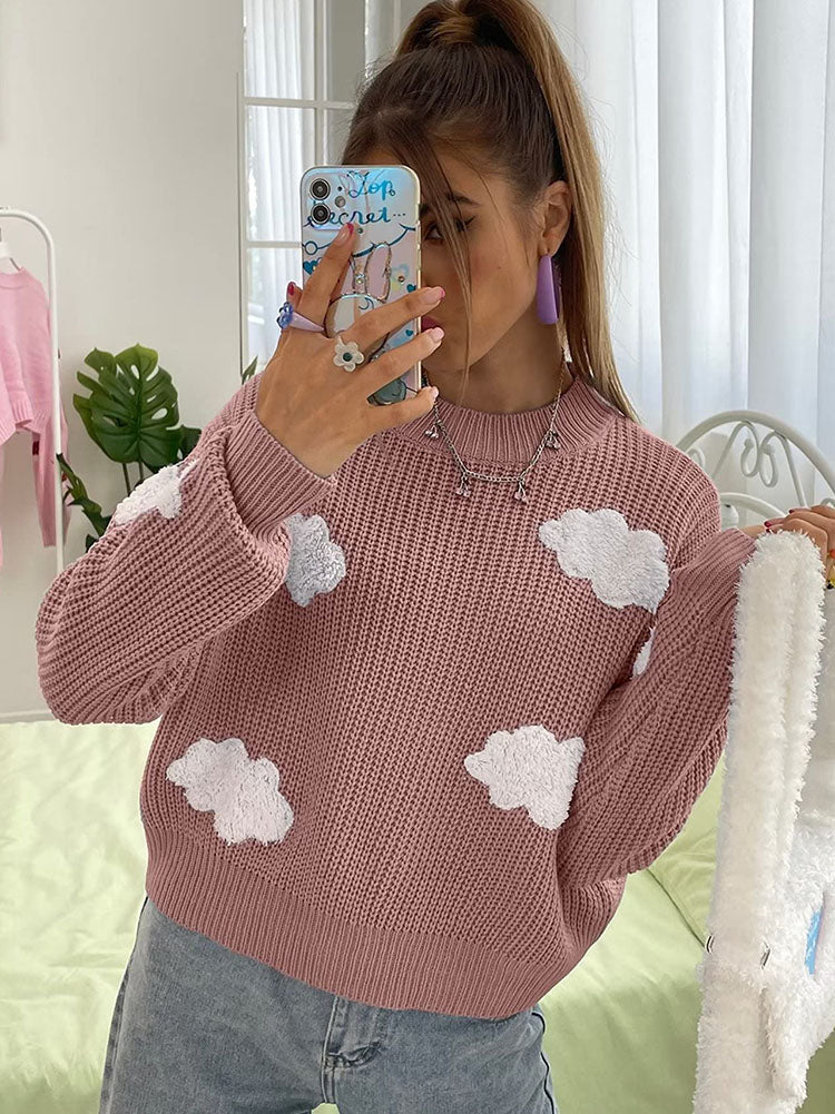 Long Sleeves Clouds Knitted Sweaters Tiynon