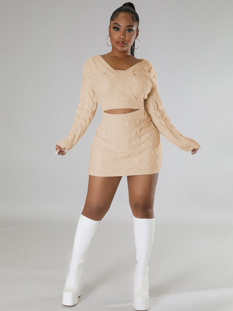 Long Sleeves Cut Out Mini Dresses Tiynon