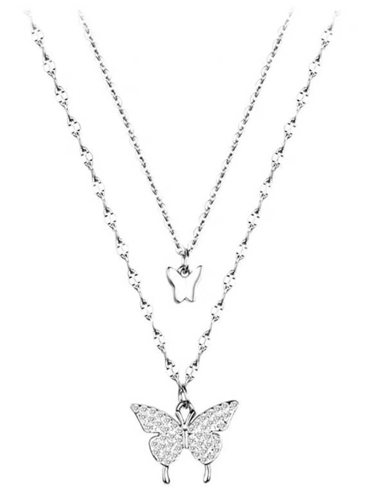 Lovely Butterfly Pendant Necklace Tiynon