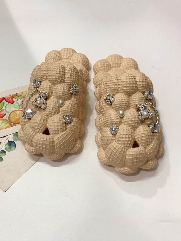 Lychee Non-slip Spa Bubble Massage Slippers Tiynon