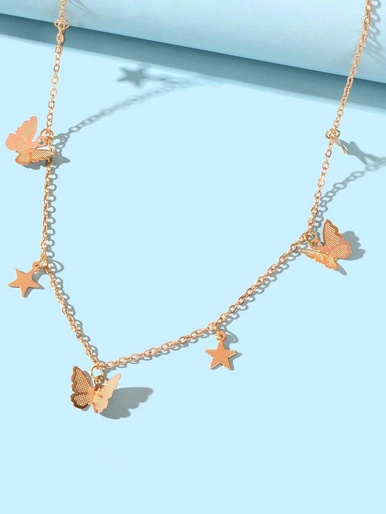 Minimalist Butterfly Star Necklaces Tiynon