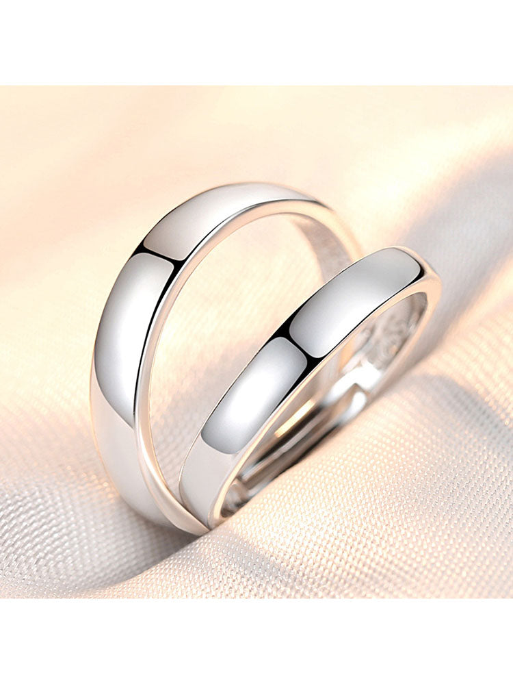 Minimalist Couple Plain Rings Tiynon