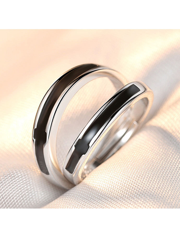 Minimalist Couple Plain Rings Tiynon