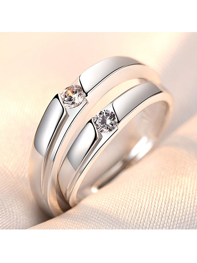 Minimalist Couple Plain Rings Tiynon