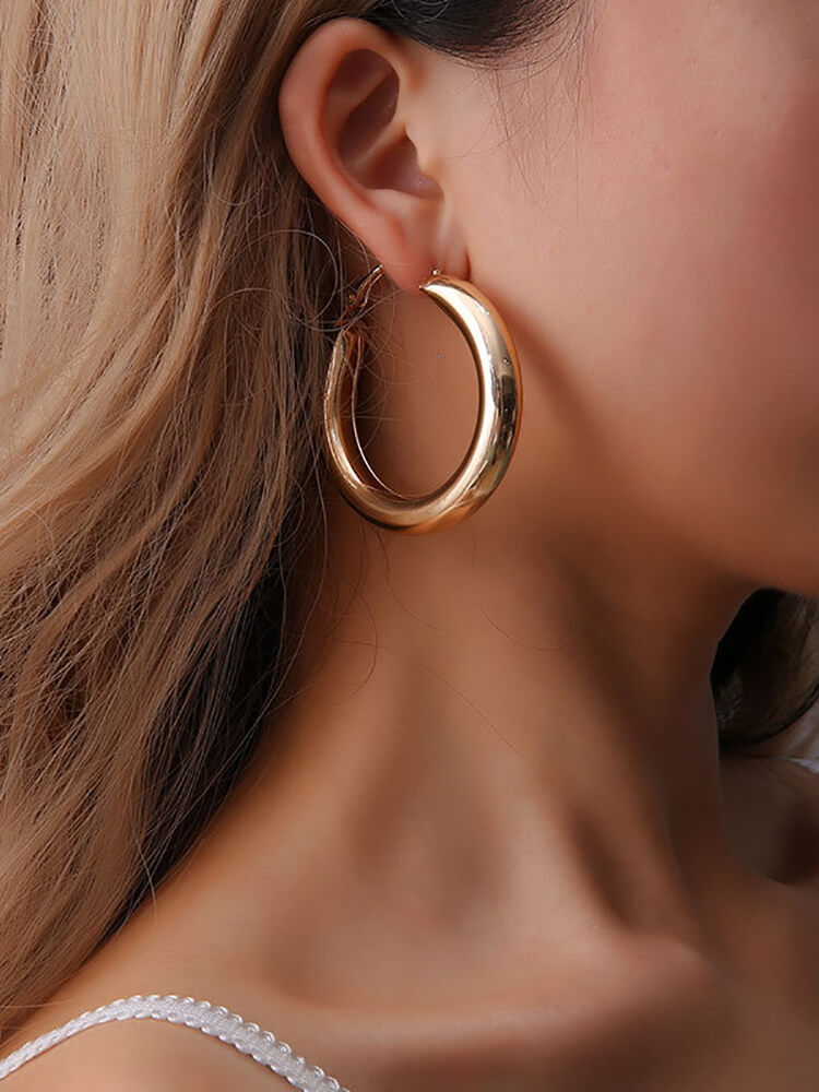 Minimalist Geometric Circle Earings Tiynon