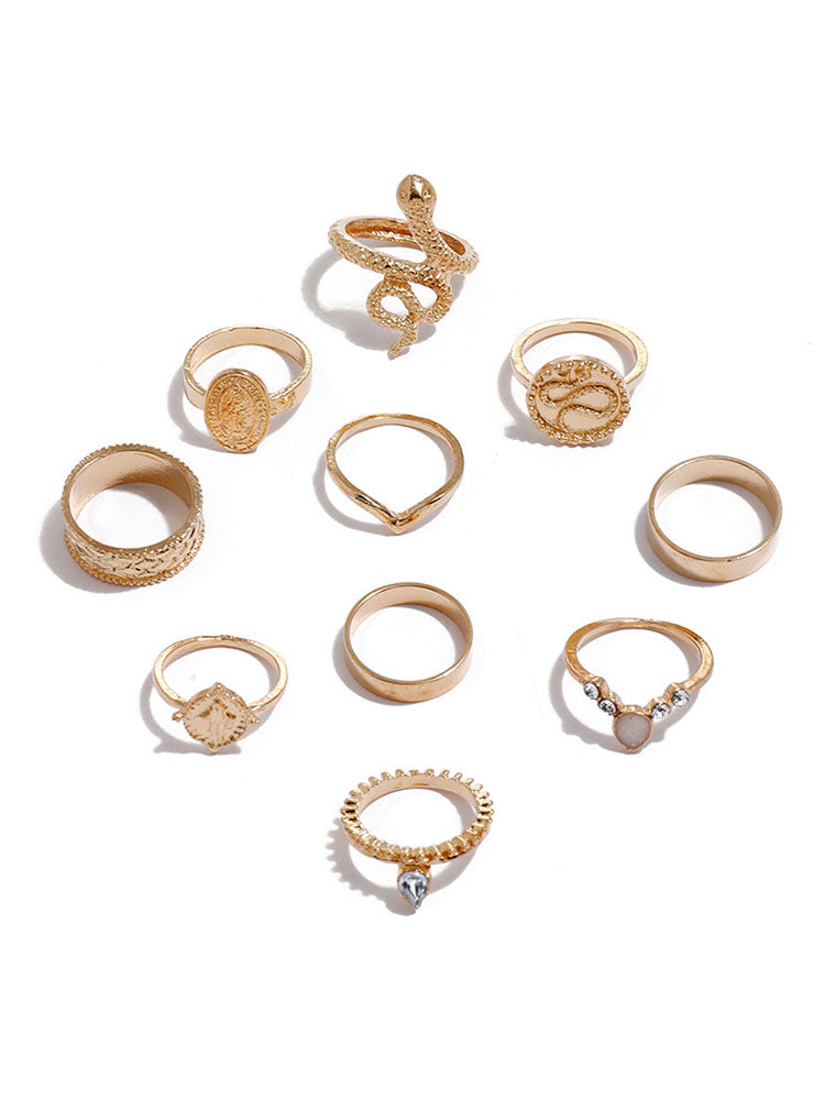 Minimalist Joint Knuckle Geometric Rings Sets Tiynon