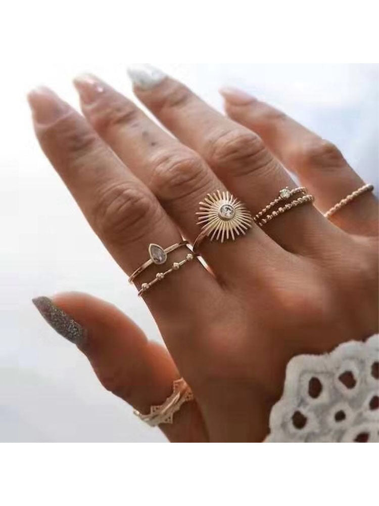 Minimalist Joint Knuckle Geometric Rings Sets Tiynon