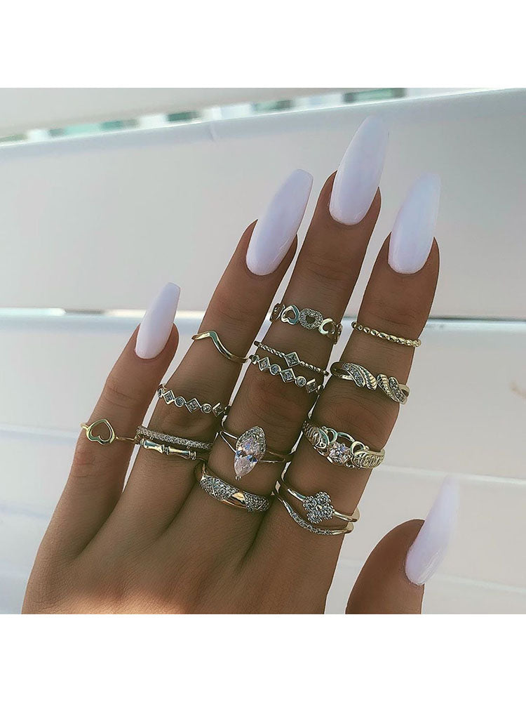 Minimalist Joint Knuckle Geometric Rings Sets Tiynon