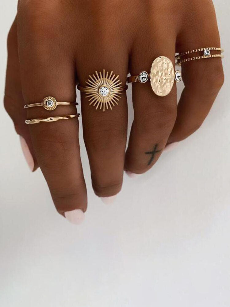 Minimalist Joint Knuckle Geometric Rings Sets Tiynon