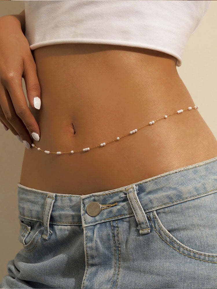 Minimalist Rhinestone Body Jewelry Chain Belts Tiynon