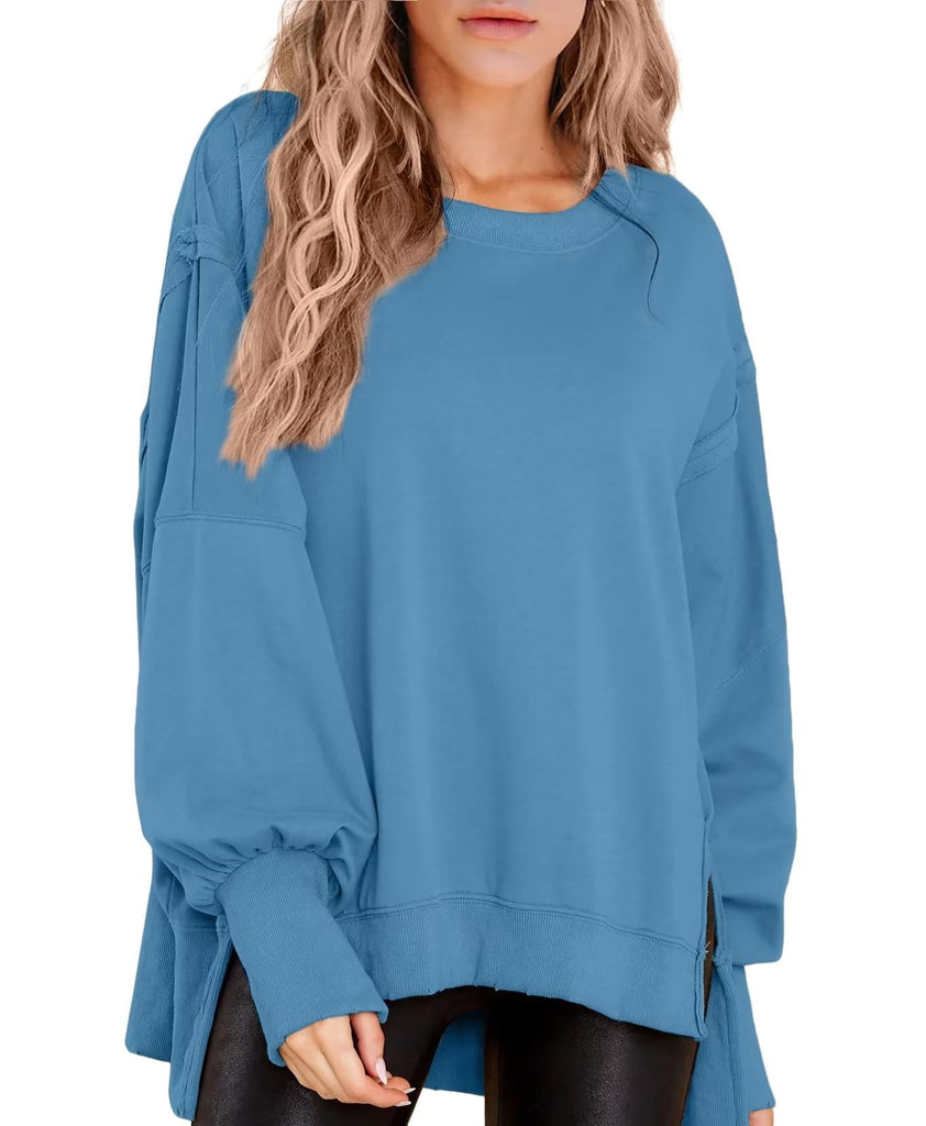 Crew Neck Long Sleeve Pullover Top