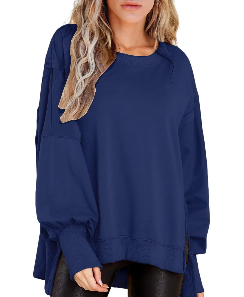 Crew Neck Long Sleeve Pullover Top