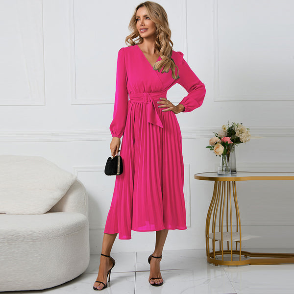 Long Sleeves Ruffle Flowy Maxi Dresses