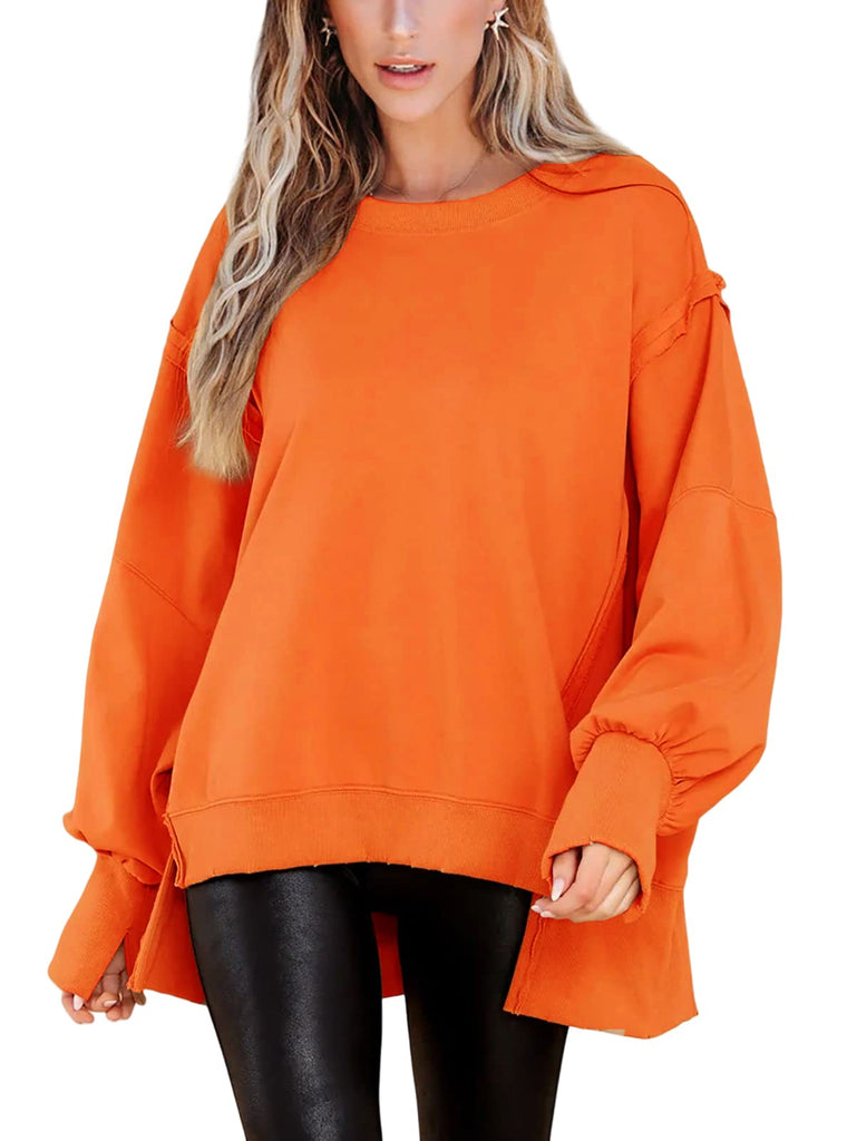 Crew Neck Long Sleeve Pullover Top