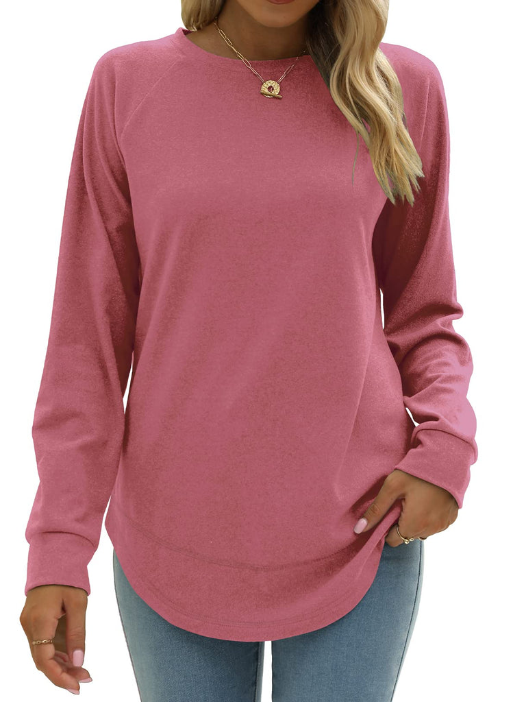 Crewneck Long Sleeve Side Split Top