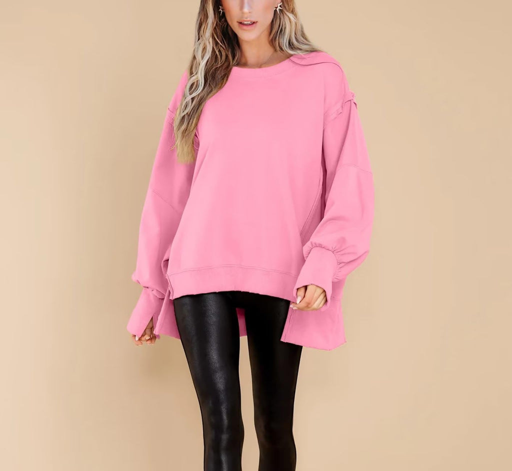 Crew Neck Long Sleeve Pullover Top